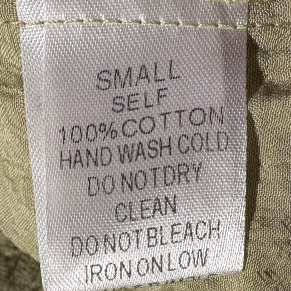 Davi & Dani Olive Green Babydoll Top Textured Tiered Cotton Blouse Small - Picture 5 of 5